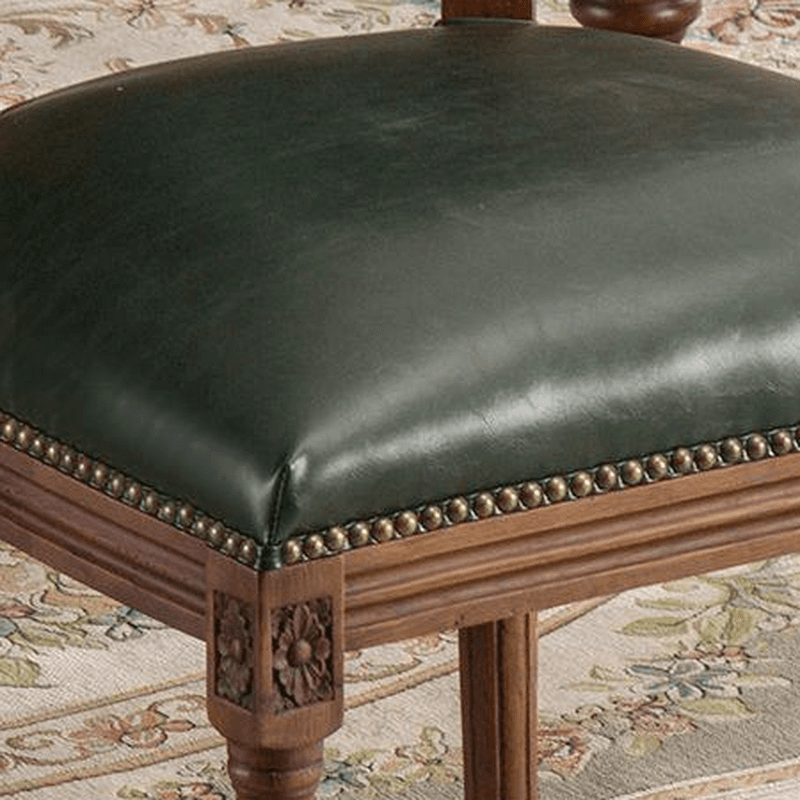 Traditional Antiqued Wood Sturdy Nailhead Trim King Louis Arm Chair/Armless Chair with Outlined and Foot Pads - image 12