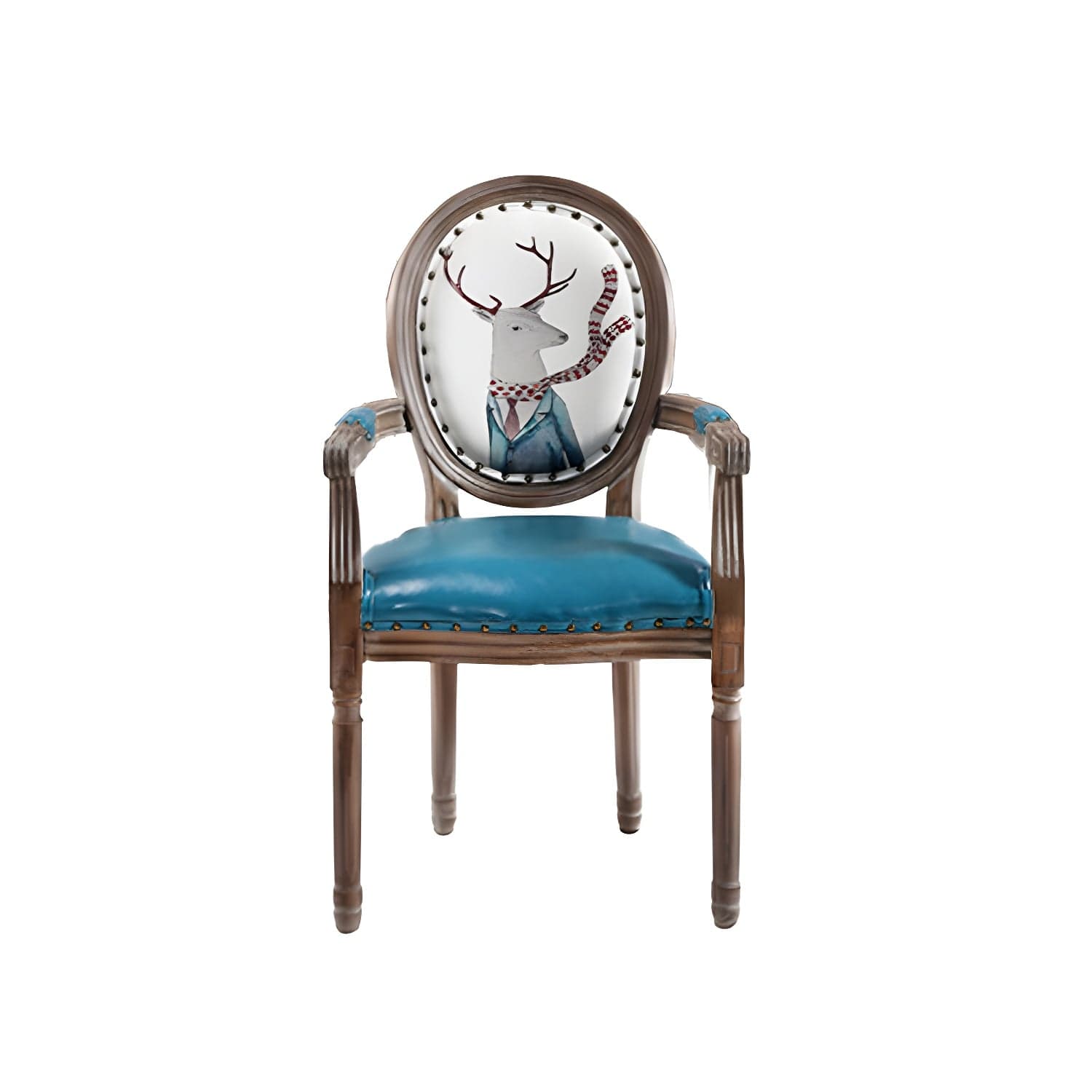 French Country Upholstered Armless Chair Home Solid Wood Dining Chair - image 11
