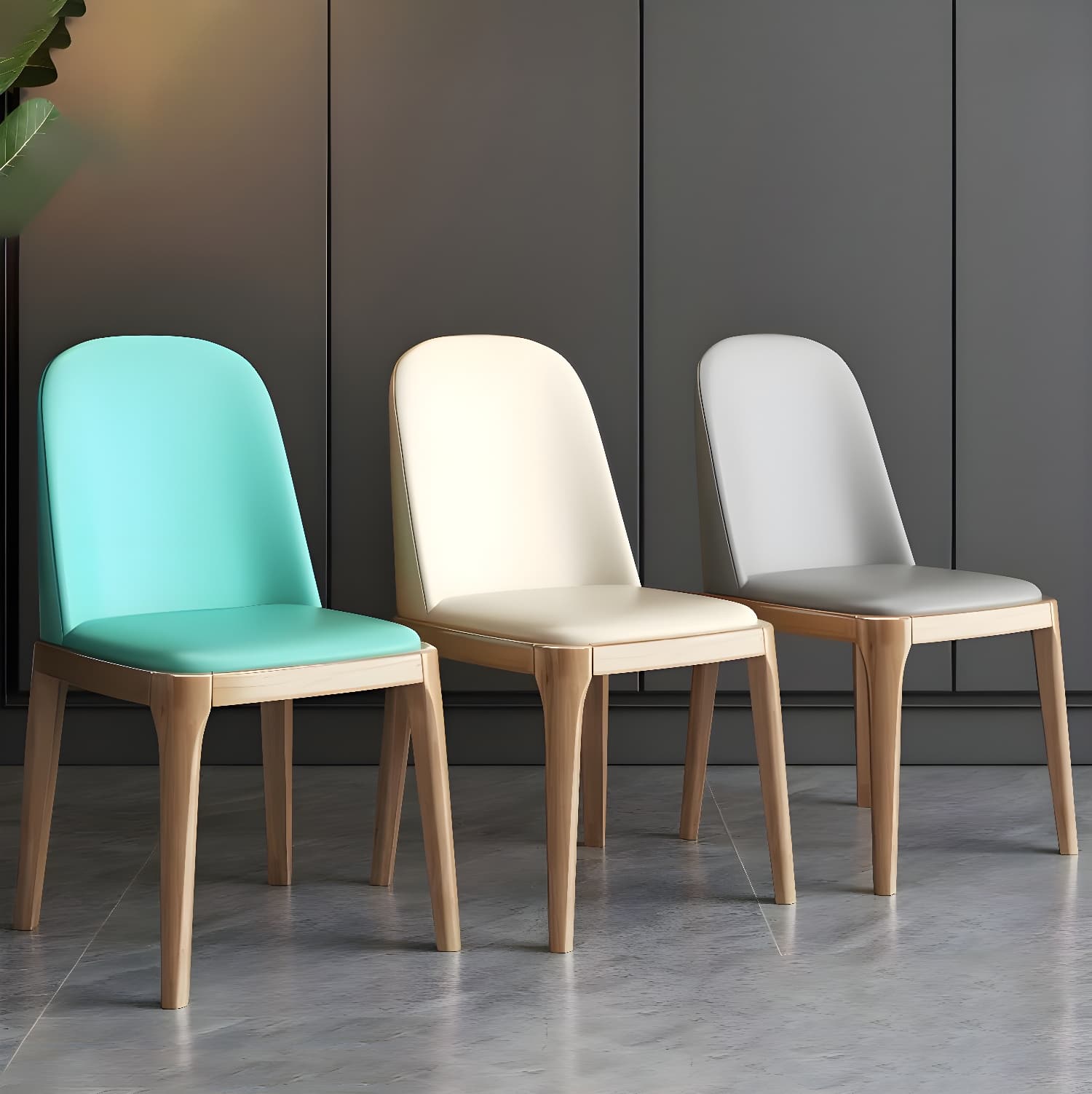 Scandinavian Home Side Chair Parsons Back Wood Armless Dining Room Chair - image 20