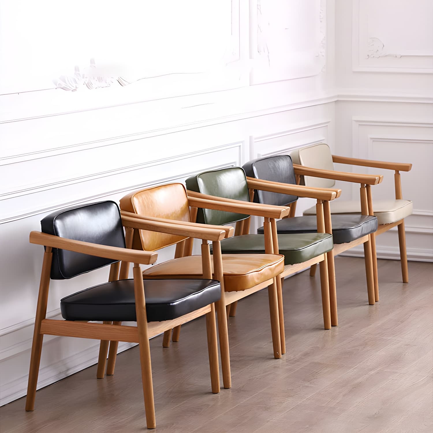Modern Wood Dining Arm Chair Open Back Single Dining Side Chair for Home Use - image 15