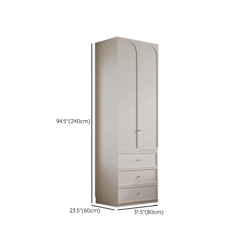 Minimalist Manufactured Wood Independent Almirah with 3-Drawer, Interior Shelves, and Clothing Rod - image 16
