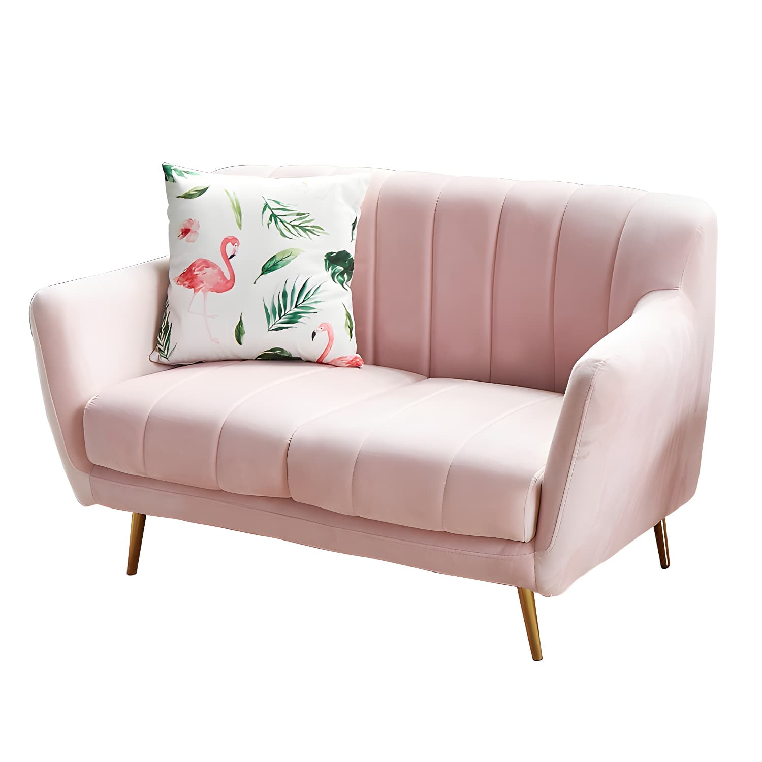 Modern Tight Back Couch Standard Velvet Tuxedo Arm Sofa in Green/Teal/Pink - image 9