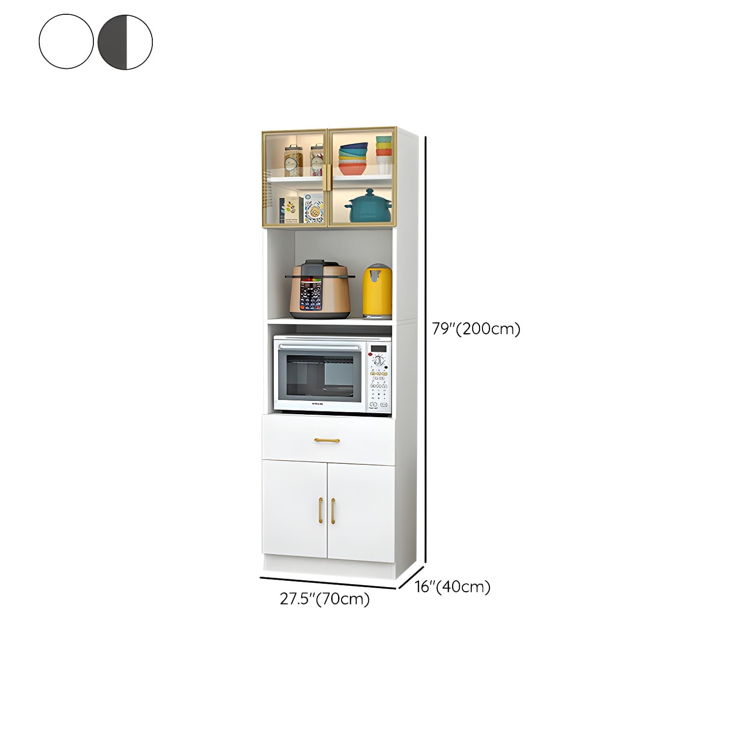 Wood Glam Server with Cabinets and Drawers - Narrow Size - Stylish and Functional - image 21