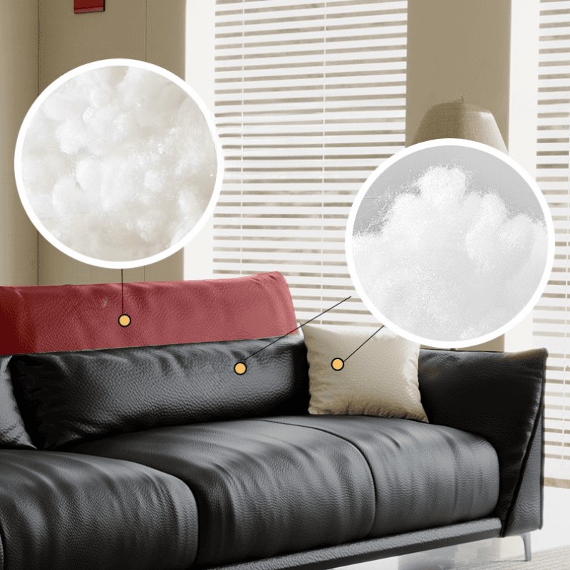 Drawing Room Standard Sofa in Pu Leather/Flannel with Blush/Mocha/Amber Color and Armrest - image 11