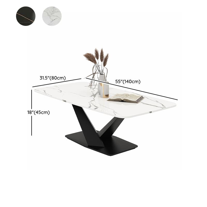 Contemporary Square Stone Coffee Table with Scratch Resistant - image 14