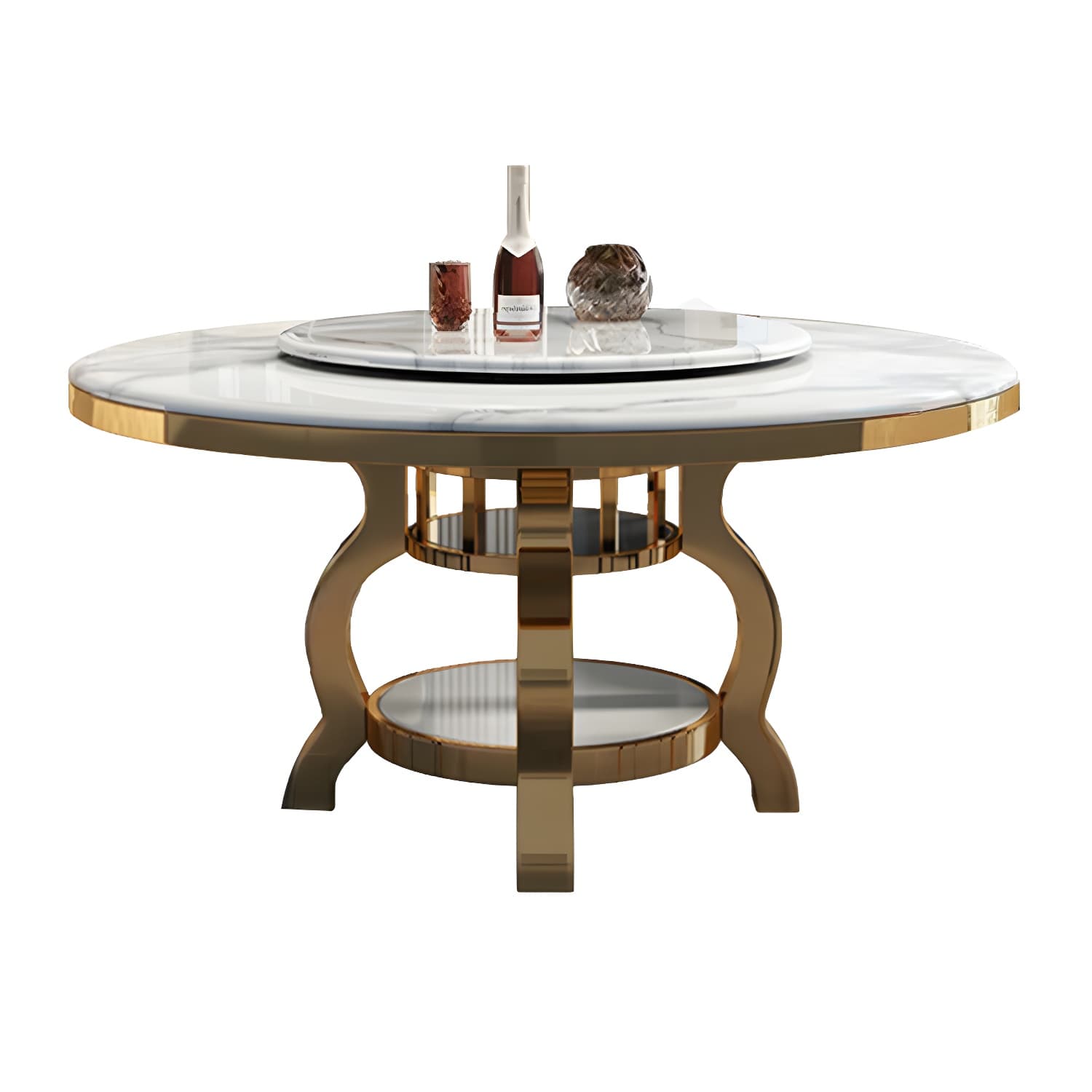 Kitchen 1/7/9/11 Pcs Dining Set with Round Dinette Table and Leather Chairs