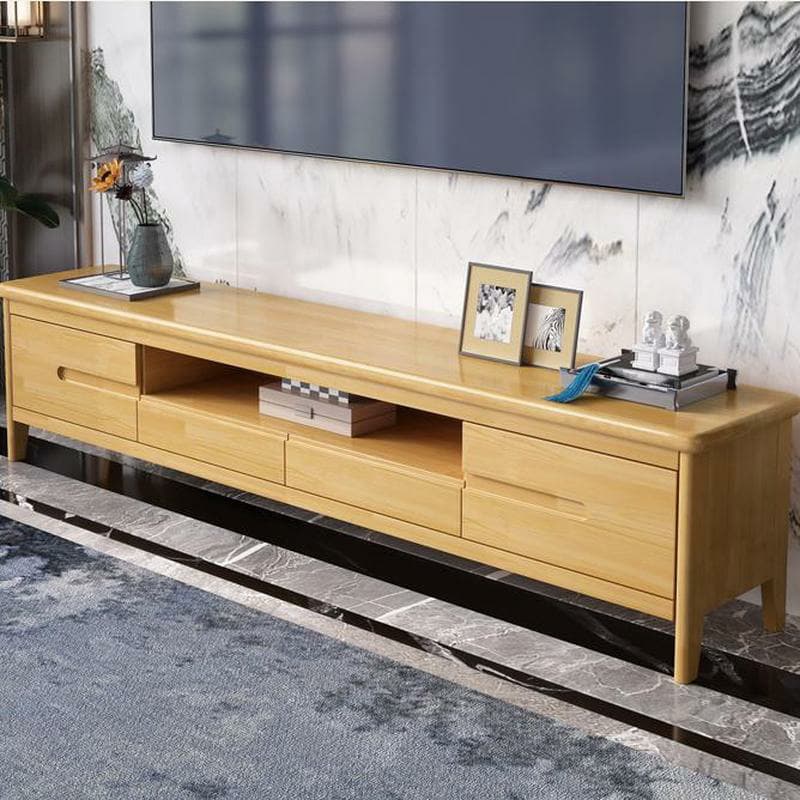 Scandinavian TV Stand with Low Height & Wood Material & 2 Drawers - image 7