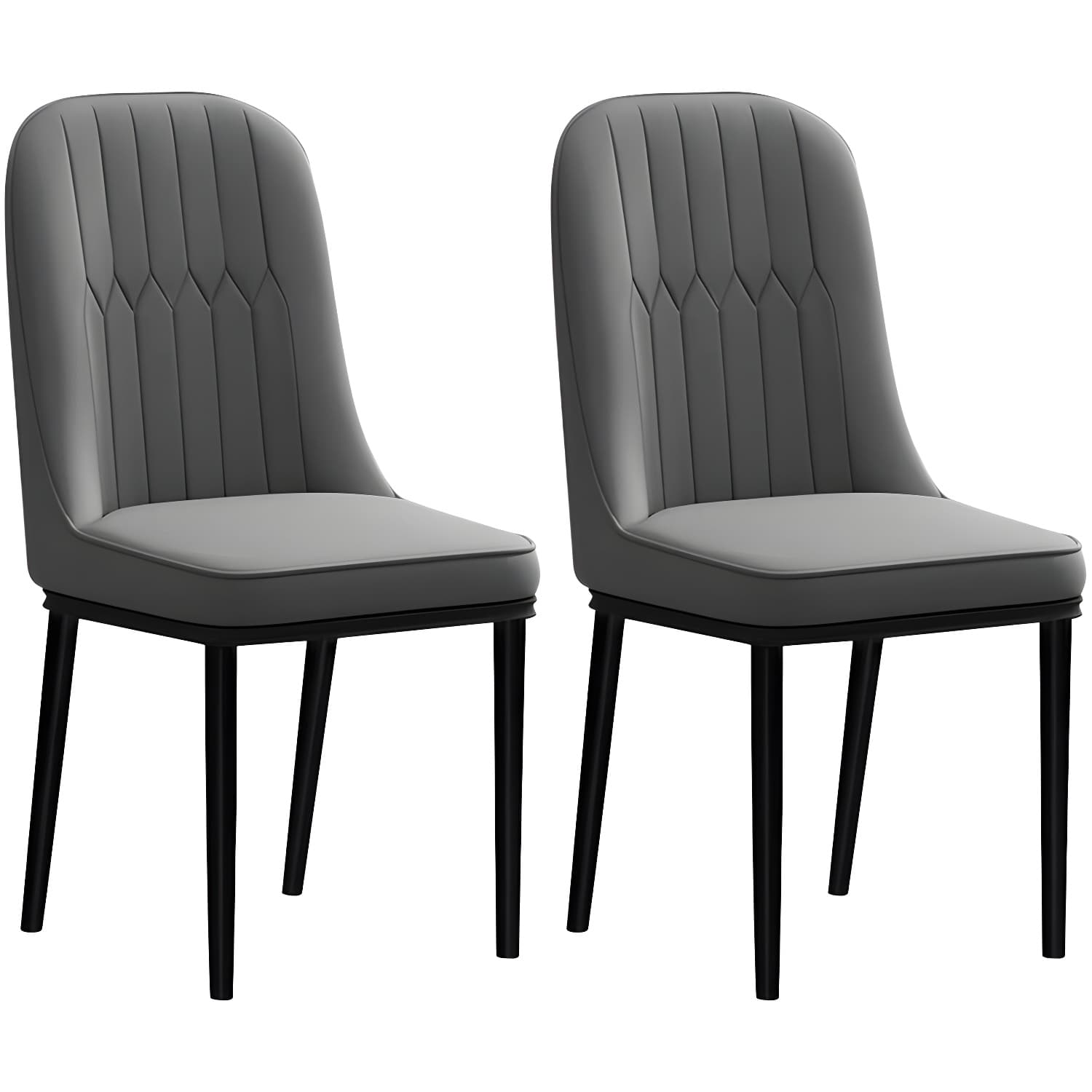 Modern Dining Room Armless Parsons Faux Leather Dining Side Chair - image 3