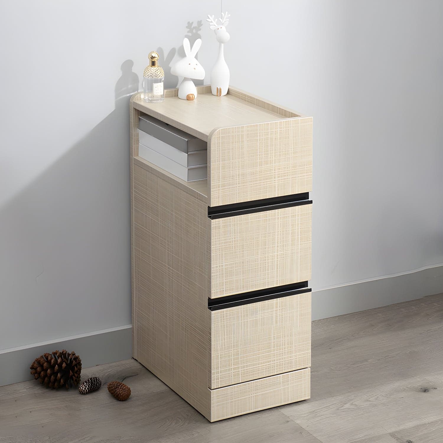 Scandinavian Accent Table Nightstand 25.5" Tall with 2 Drawers - image 6