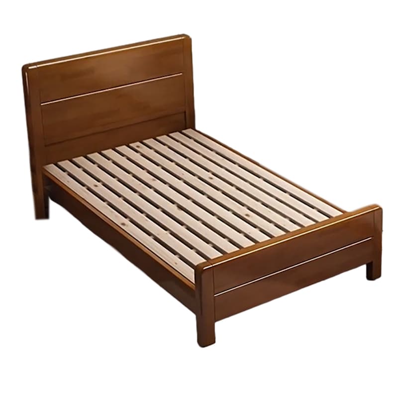 Traditional Brown Wood Panel Bed with Headboard Included and Footboard - image 5