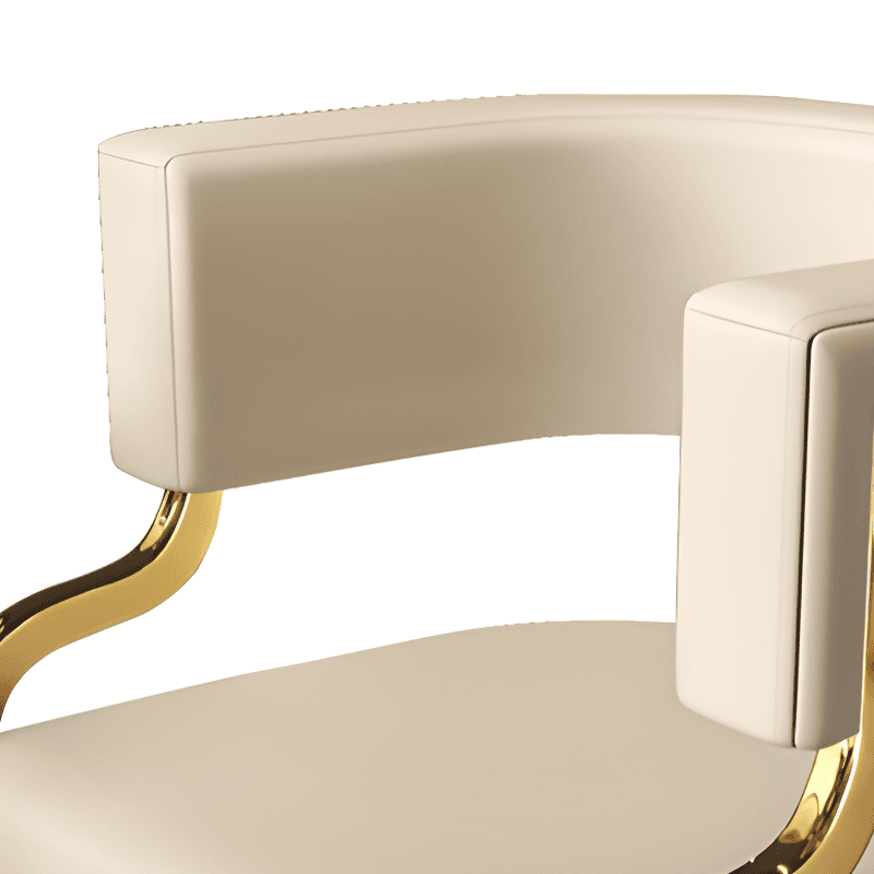 Lavish Gilded Alloy Leg Arm Chair with Cushion, Arms, and Low Back - image 17