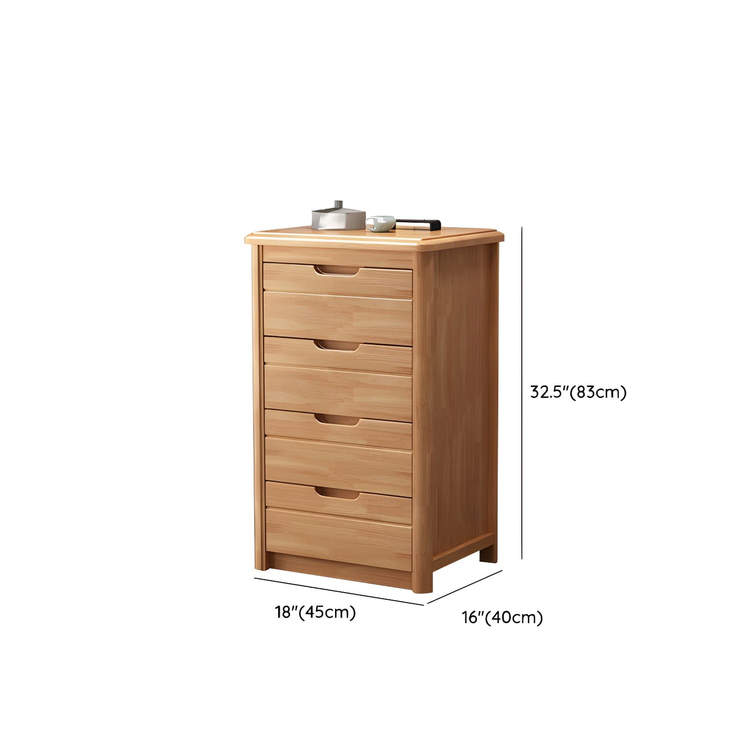 Traditional Wood Dresser with Drawers in Narrow Design and Rubberwood Material - image 18