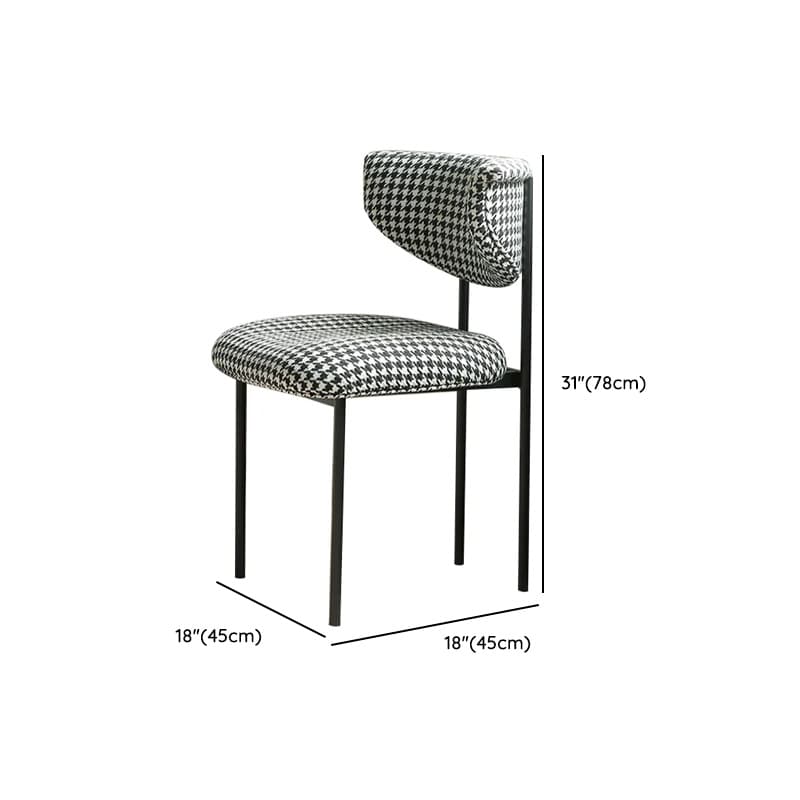 Modern Upholstered Side Chair with Black Metal Legs and Low Back - image 16