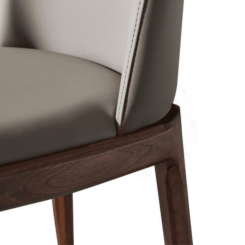 Natural Wood Outlined Unwavering Leather Cushion Side Chair for Dining Room - image 15