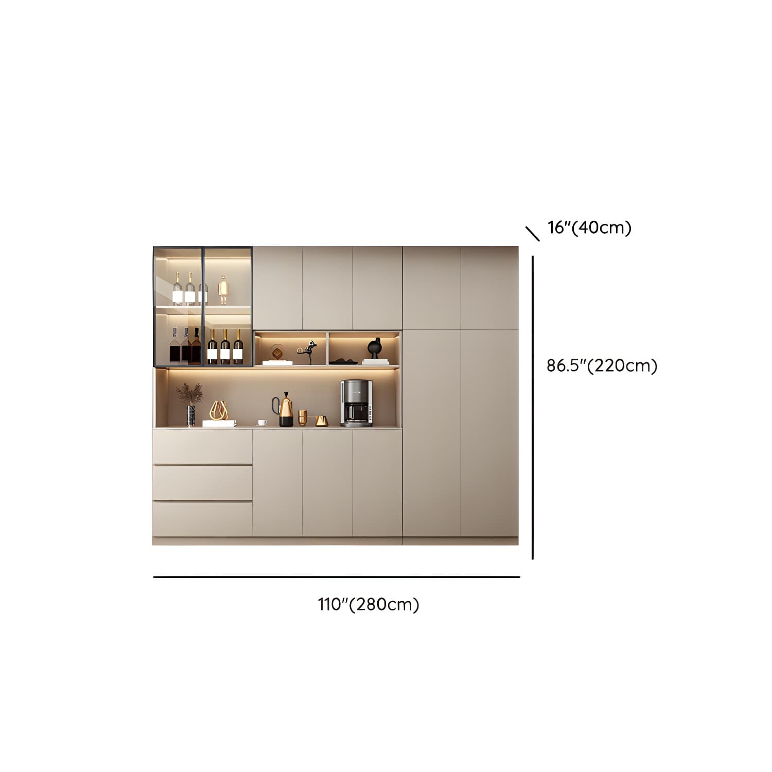 Modern Wood Cabinet with Glass Doors and Non-adjustable Shelves - image 21