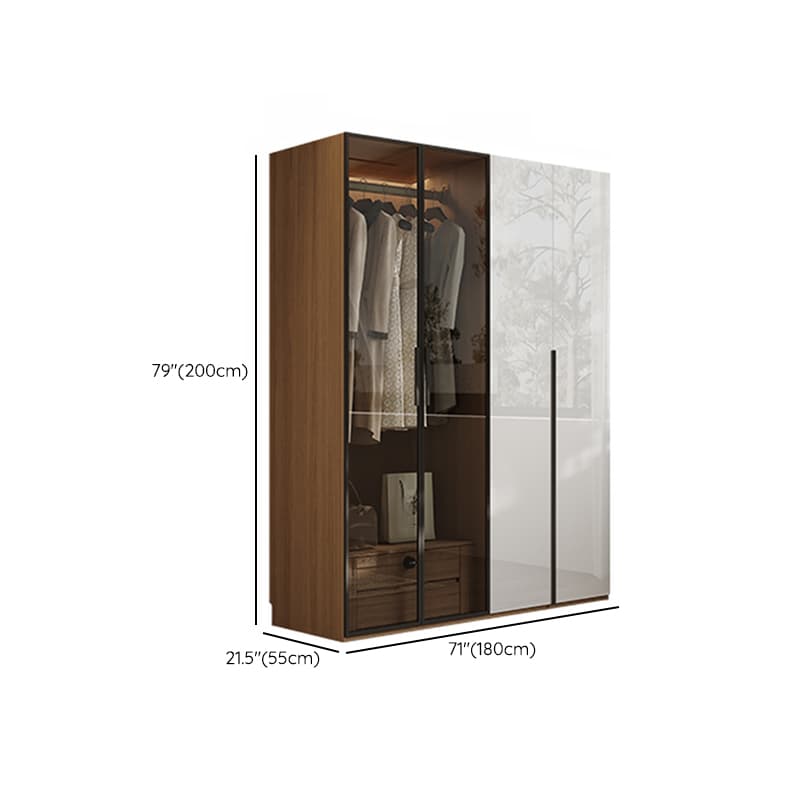 Casual White Lumber Wardrobe Closet with Soft Close Drawer, Door, Interior Shelves, and Clothing Rod - image 15