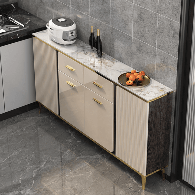 Luxury Off White Sideboard with Faux Marble Countertop and Standalone Design - image 5