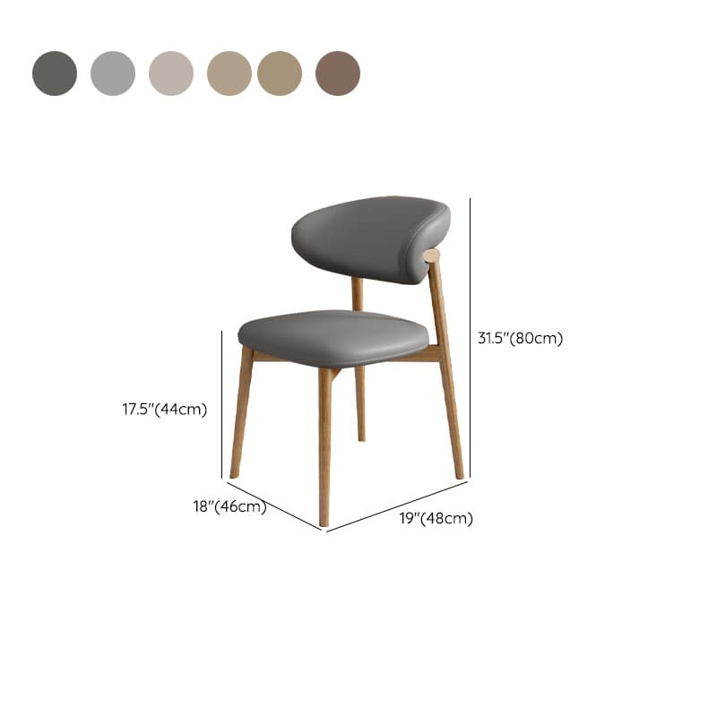 Modish Faux Leather/Upholstered Side Chair with Stable Legs - image 19