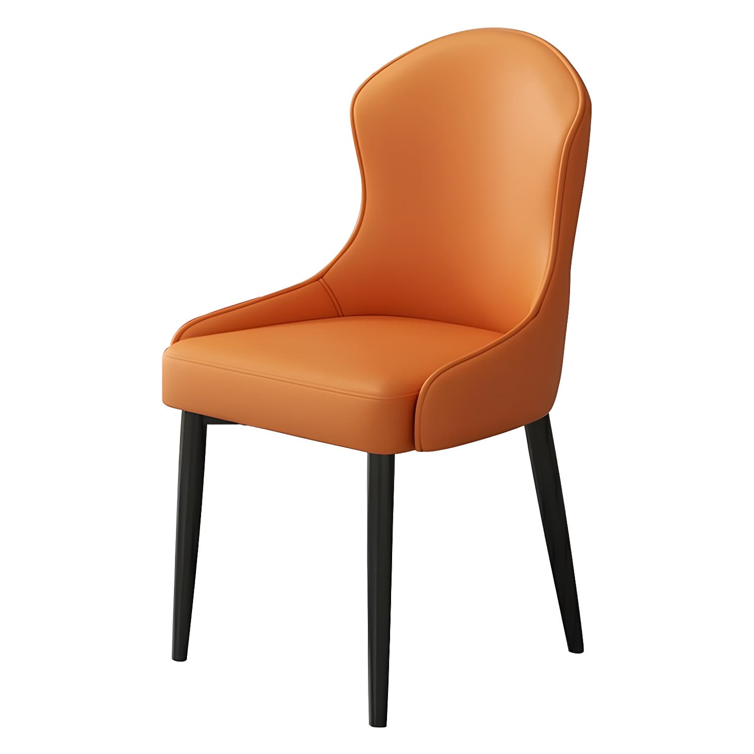 Wingback Faux Leather Side Chair with Metal Legs and Upholstered Seat for Kitchen & Dining - image 11