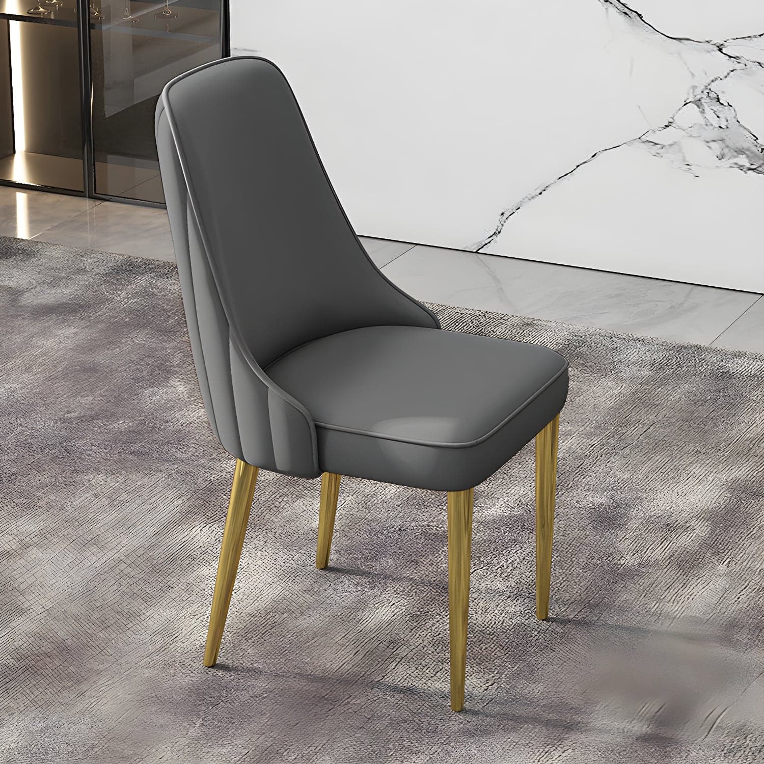Glam Style Side Chair PU Leather Dining Chair for Living Room - image 8