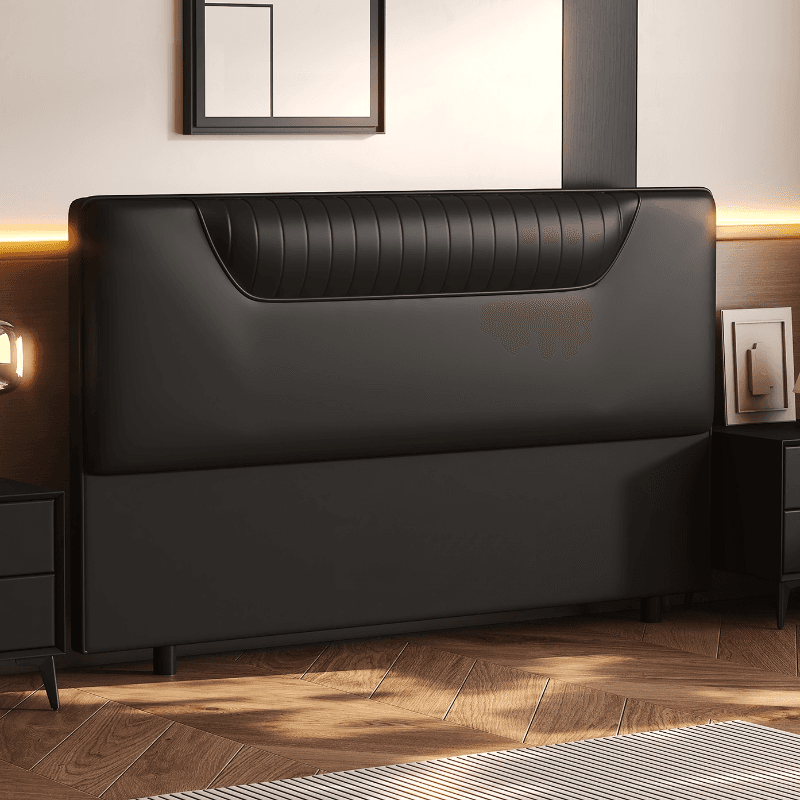 Simplistic Panel Headboard in Pine Wood with No Distressing, Rectangular Shape for King/Queen/Full Bed, Featuring Sponge Upholstery and Standard Height