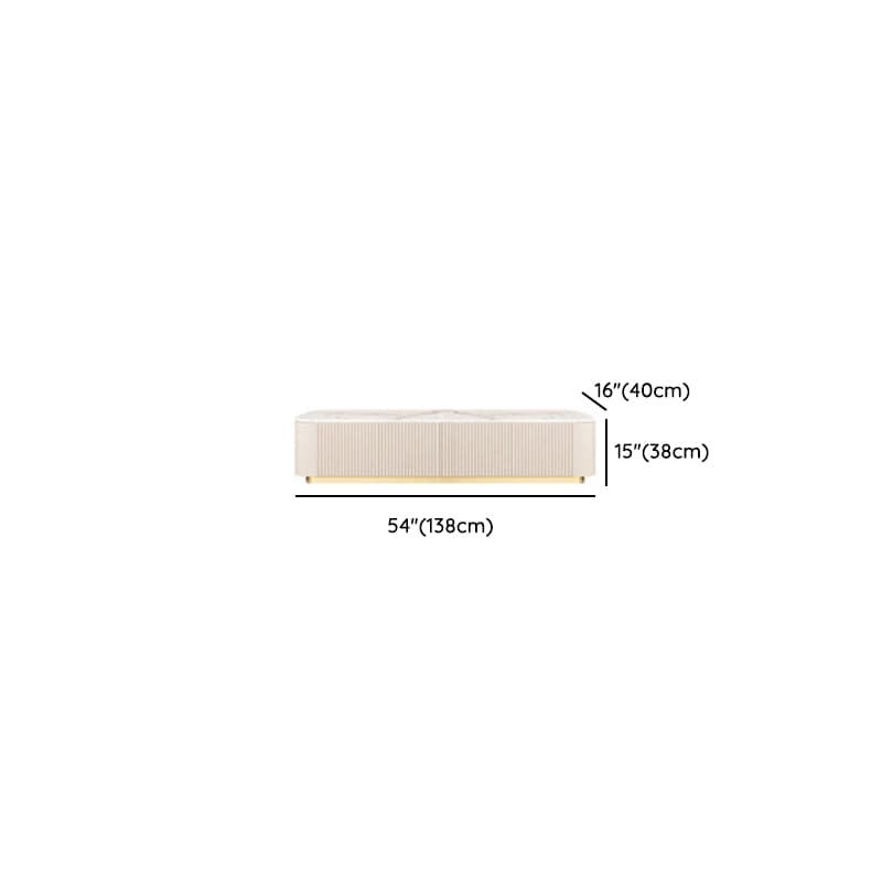 White Modern TV Stand with Low Height, Stone Material & Drawers for Full Assembly - image 15