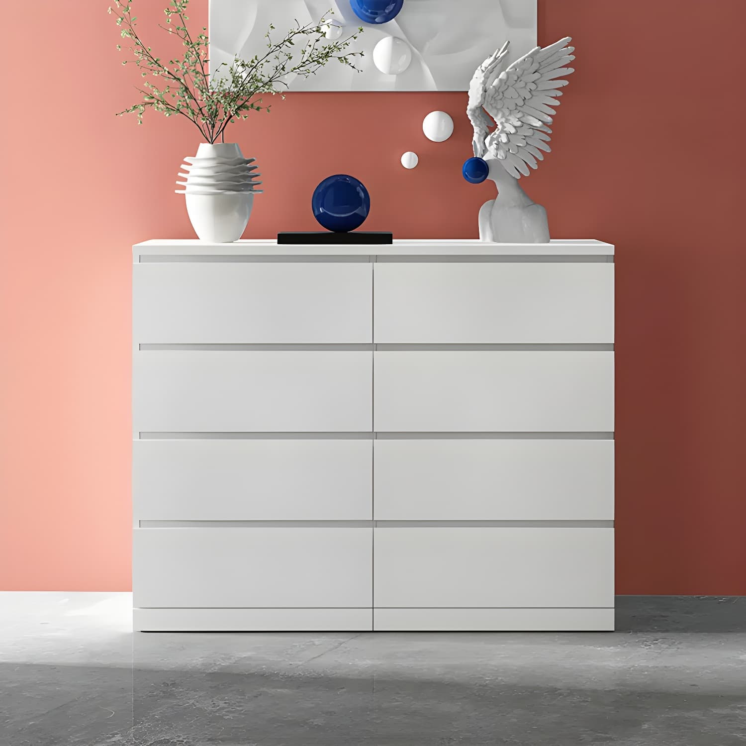Contemporary 15.7" Wide White Chest Soft-Close Drawers Storage Chest - image 13