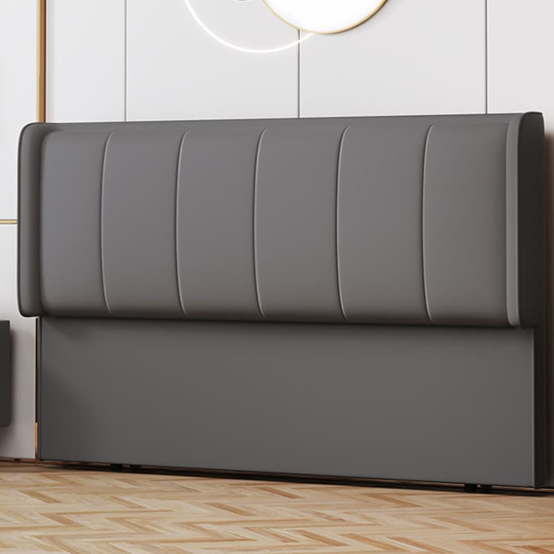 Trendy Panel Headboard in Natural Wood with No Distressing, Rectangle Shape for Twin XL/Full/Queen Bed, Featuring Sponge Upholstery Fill and Standard Height