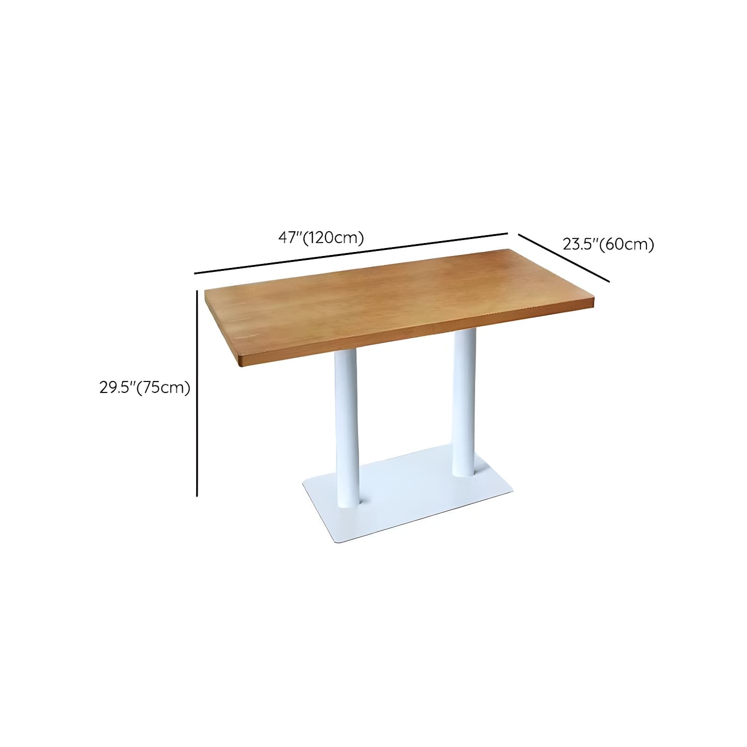 Modern Natural Pine Solid Wood Top Dining Table with Iron Base - image 20
