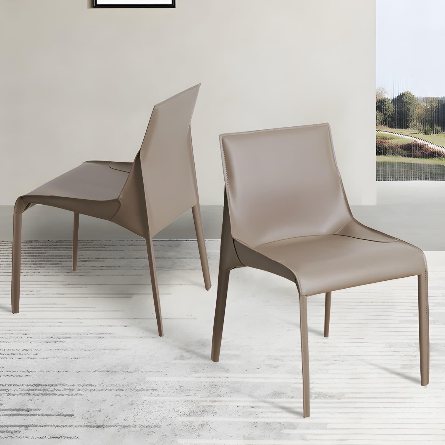 Designer Style Leather Dining Chair Matte Finish Parsons Dining Side Chair - image 10