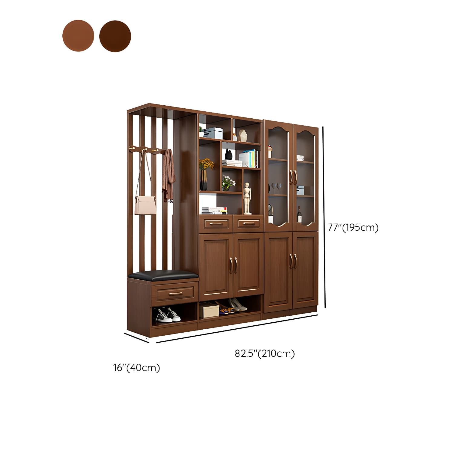 Solid Wood Modern Accent Cabinet with Doors and Drawers for Living Room - image 25