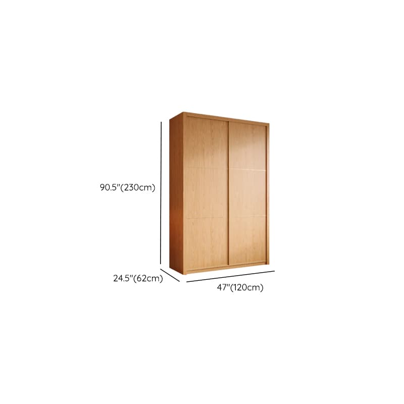 Wood Grain Minimalist Natural Wood Wardrobe Closet with Soft Close Drawer, Soft Close Door, Interior Shelves, and Clothing Rod - image 22