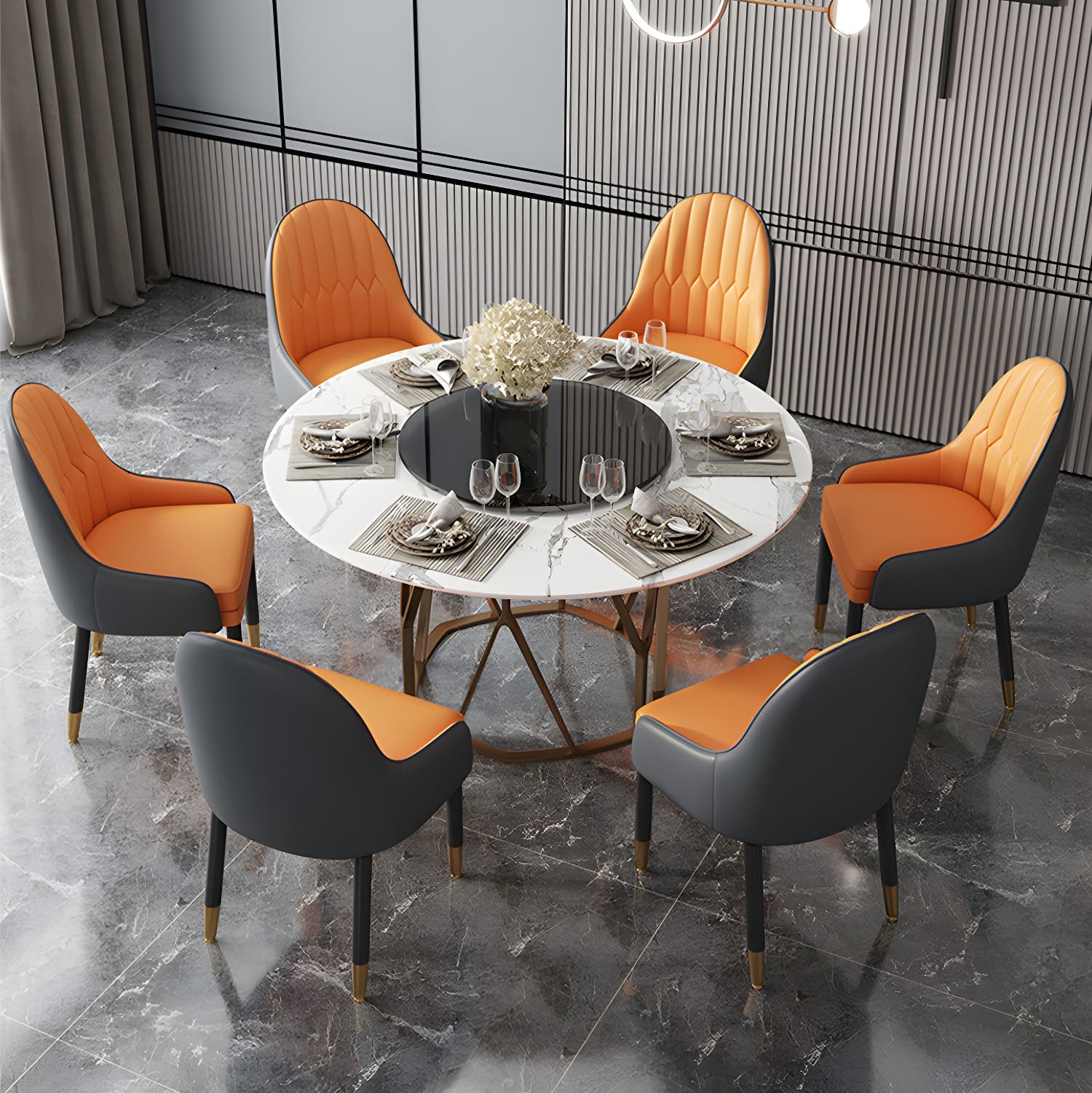 Elegant Glam Faux Leather Dining Chair with Solid Back for Kitchen & Dining - image 24