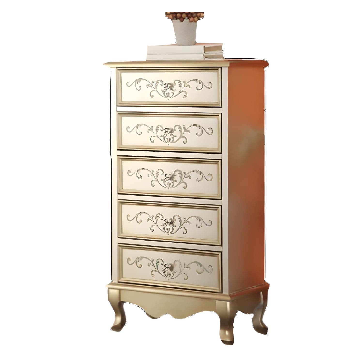 Bedroom Storage Chest Wooden Nautical Vertical Chest with Drawers - image 7
