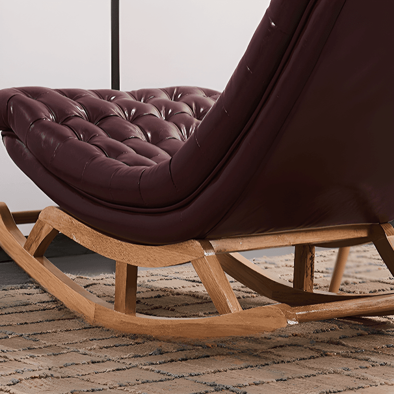Stationary Ergonomic Rocking Chair with Rear & Ottoman, Green/Yellow/Coffee - image 16