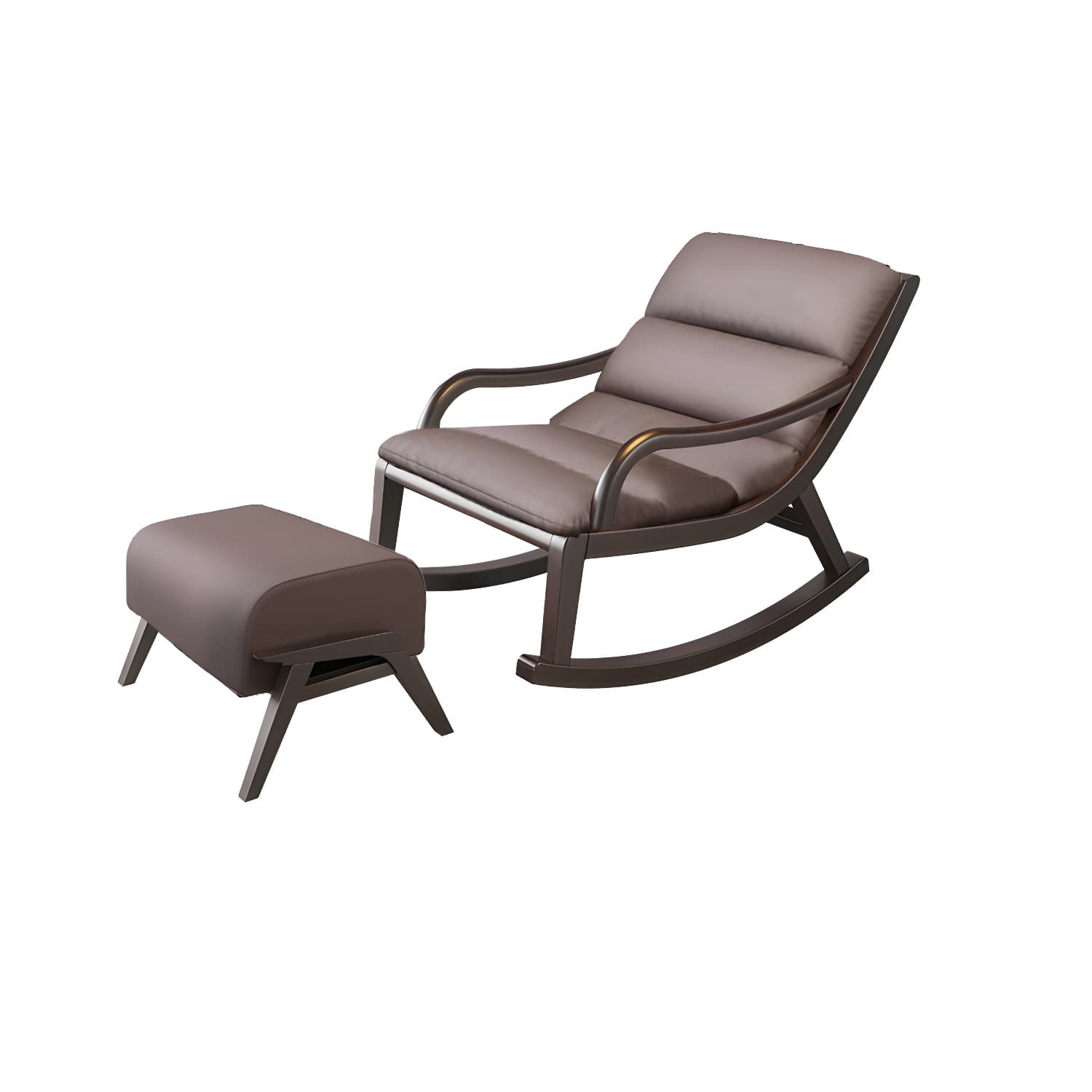 Reclining Solid Wood Living Room with Dark Legs Traditional Rocking Chair - image 3