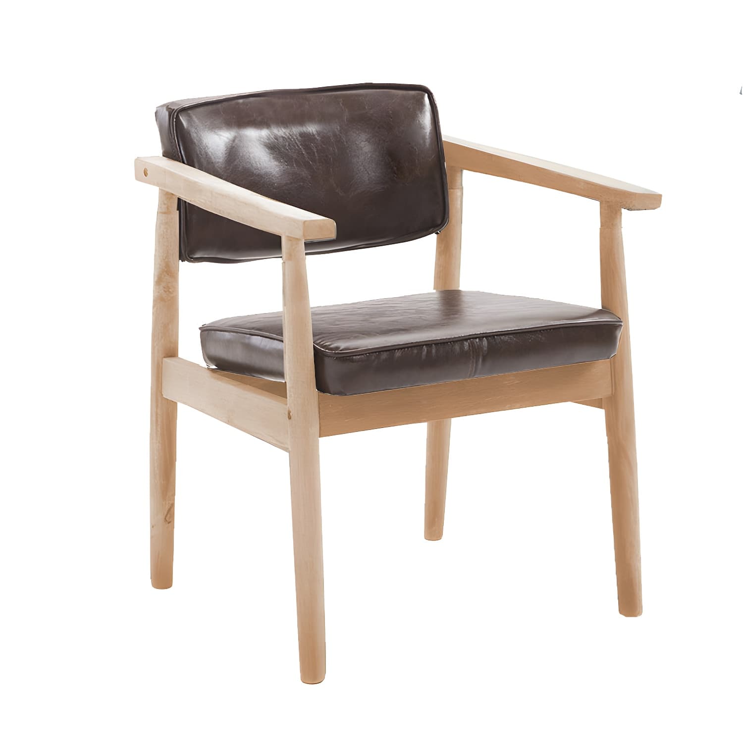 Modern Wood Dining Arm Chair Open Back Single Dining Side Chair for Home Use - image 5