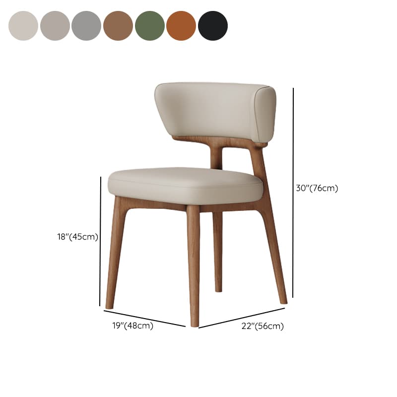 Contemporary Sturdy Side Chair with Uncovered Back, Polyurethane Upholstery, and Lumber Legs Outlined Frame - image 16