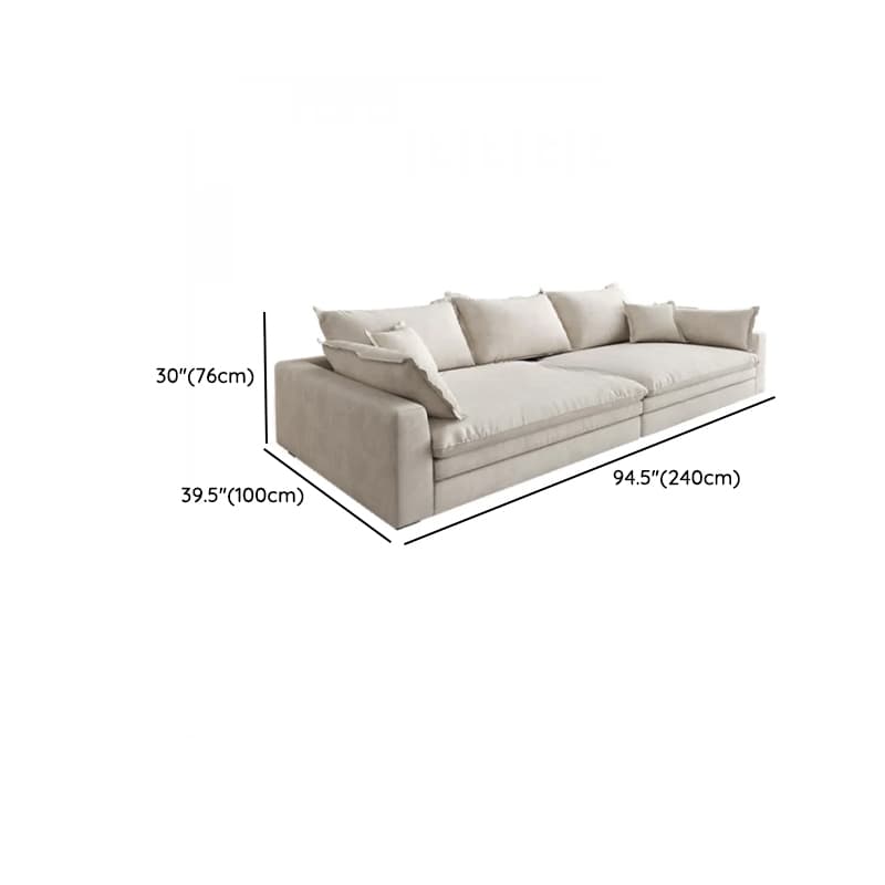 Chalk Flannel Upholstered Sofa Couch with Arm in a Modern Style - image 8