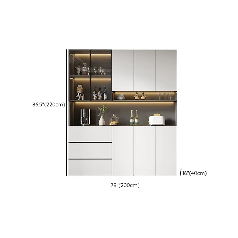 White Modern Buffet Cabinet with Cabinets and Shelves, Full Assembly Needed - image 21