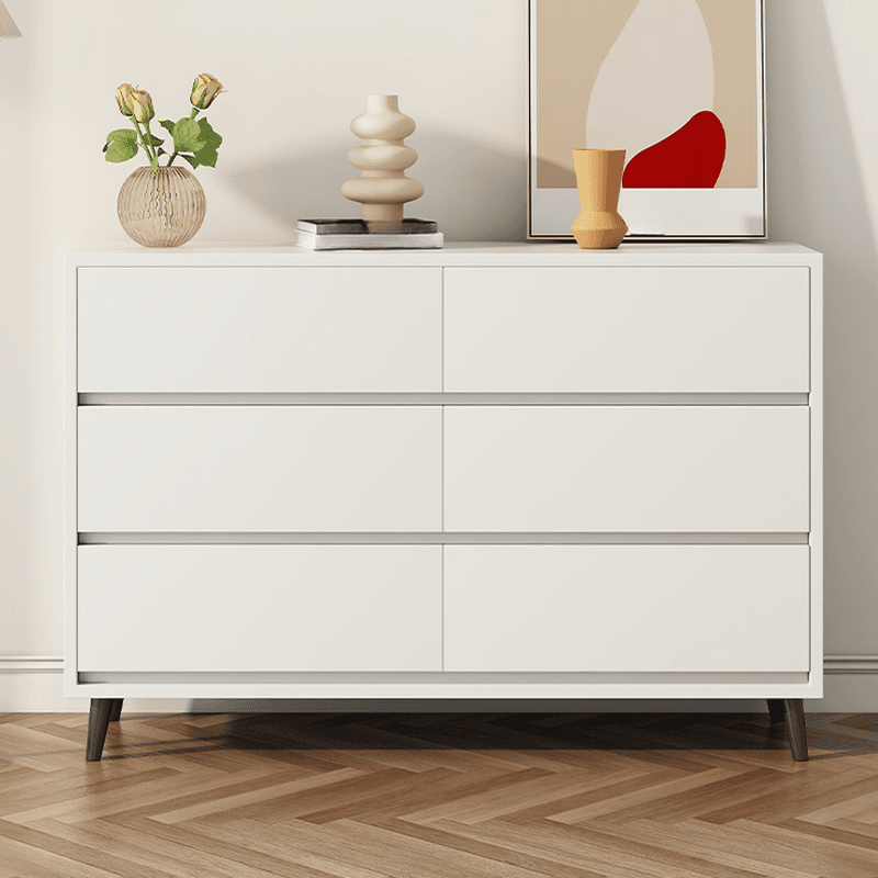 White Simple Raw Wood Console Dresser/Lingerie Chest/Bachelor Chest with 6/4/8 Drawers in Horizontal/Vertical Orientation