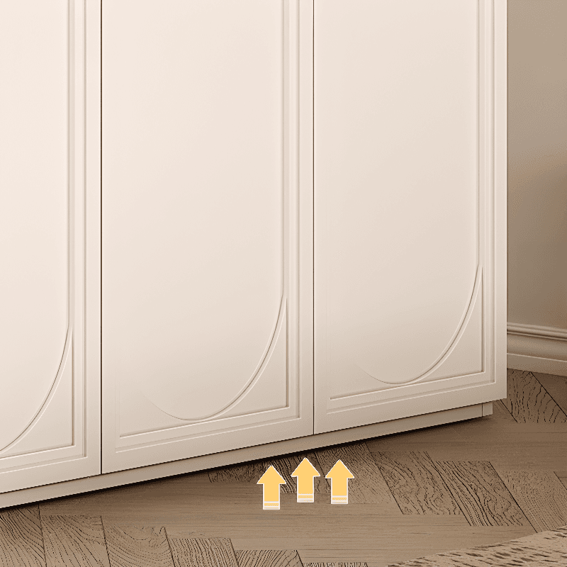 White Minimalist Laminate Wardrobe Closet with Compartments, Soft Close Door, Interior Shelves, and Clothing Rod - image 5