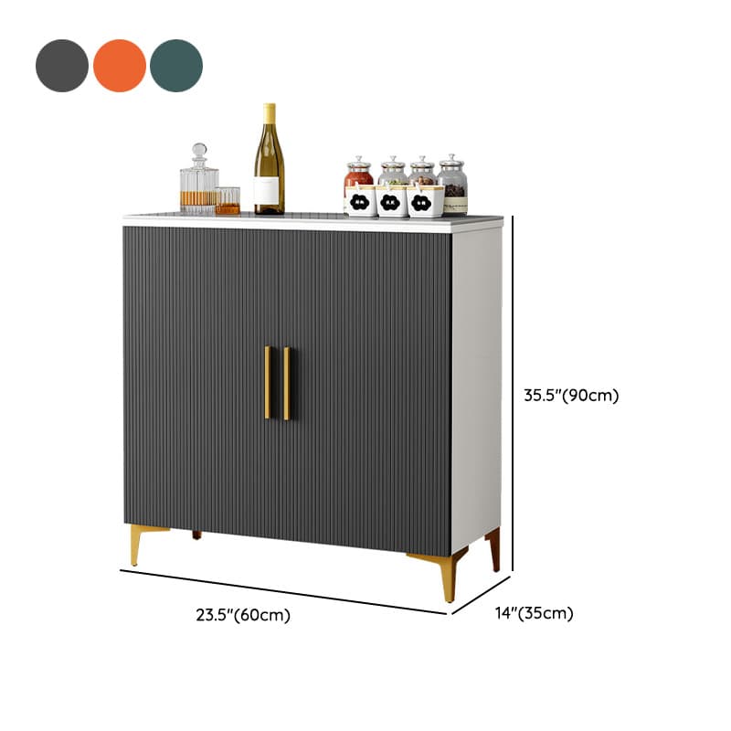 Wood Sideboard/Credenza 35 Inches Wide Glam Style, No Drawers, 2-Door Cabinet - image 17