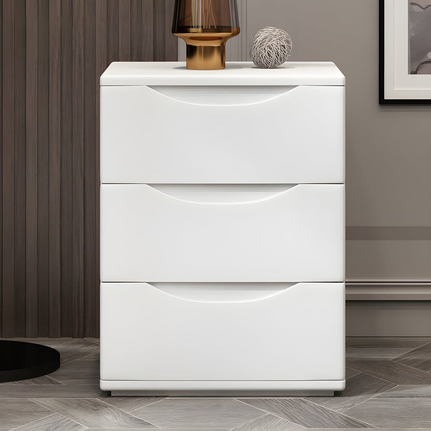 3 Drawers Contemporary Accent Table Nightstand Antique Finish Nightstand - image 6