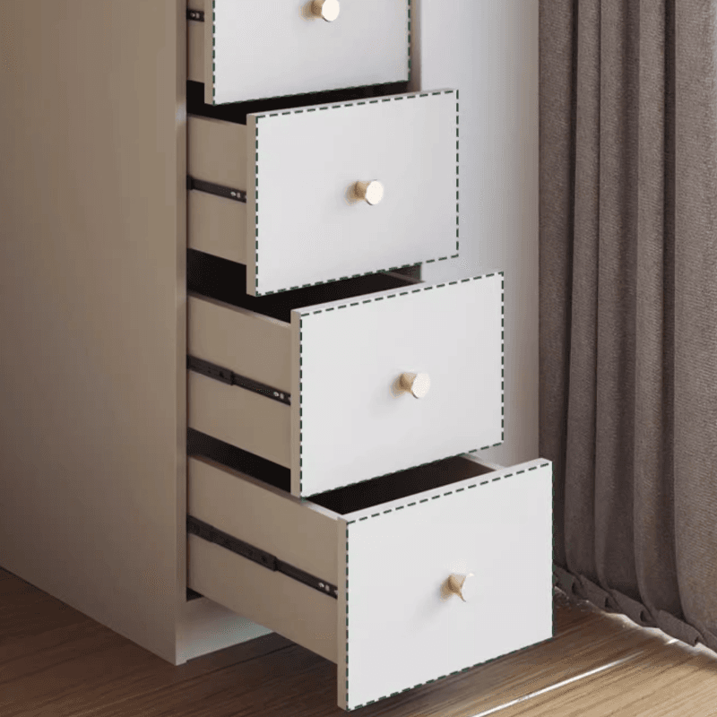 Detached Scratch-immune Accent Cabinet with Glazed Door, Grip Bars, Off White Top, Soft Close Drawer, and Stain Resistant Finish - image 3