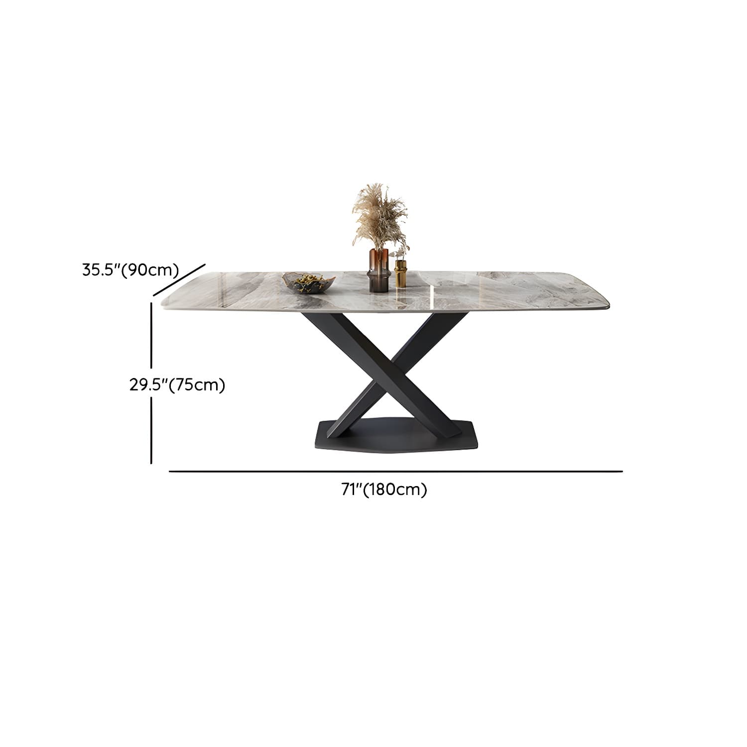 Modern 5/7-Piece Dining Set with Upholstered Chairs in Beige and Slate Table Top - image 16