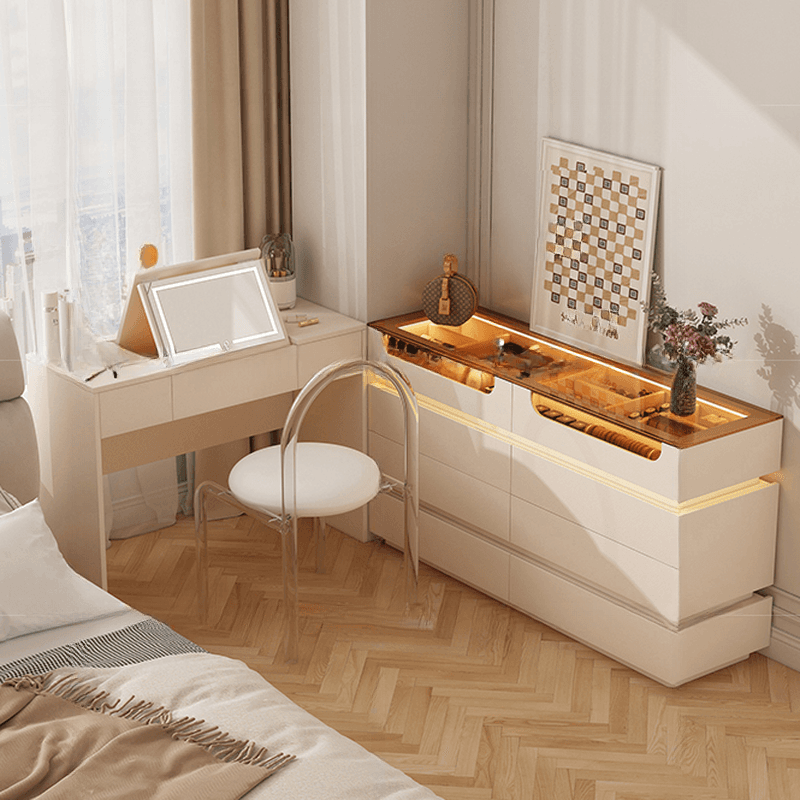Lumber Vanity Set with Illumination Light, Scalable, Dividers, 2-in-1, Adjustable Touch and Brightness - image 4