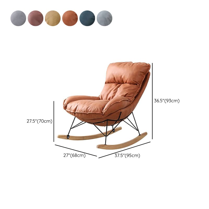 Stationary Rocker for Nursery Natural Wood Finish with Ottoman and Rear - image 22