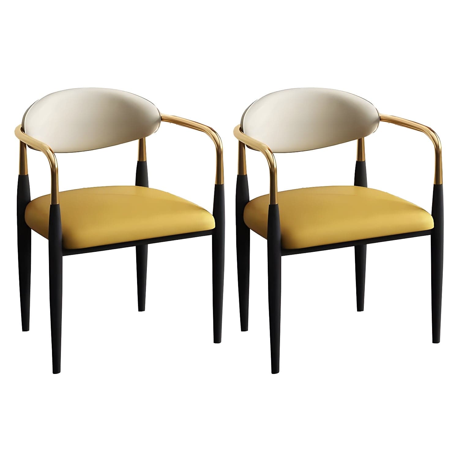 Modern Style Arm Chair Open Back Dining Chair with Metal Legs - image 7
