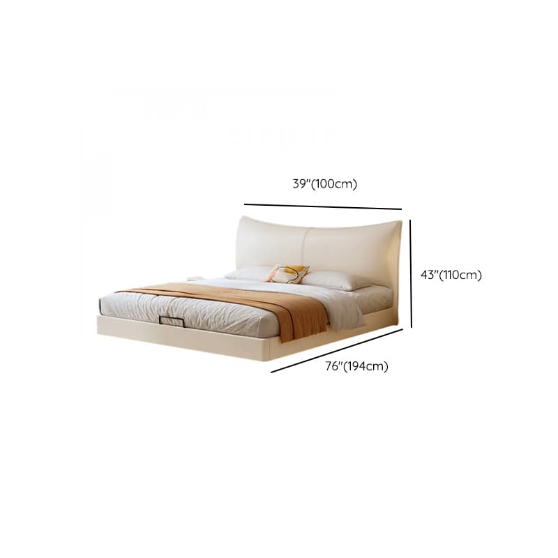 White Contemporary Solid Color Floating Bed with Lumber Slats for Bedroom - image 16